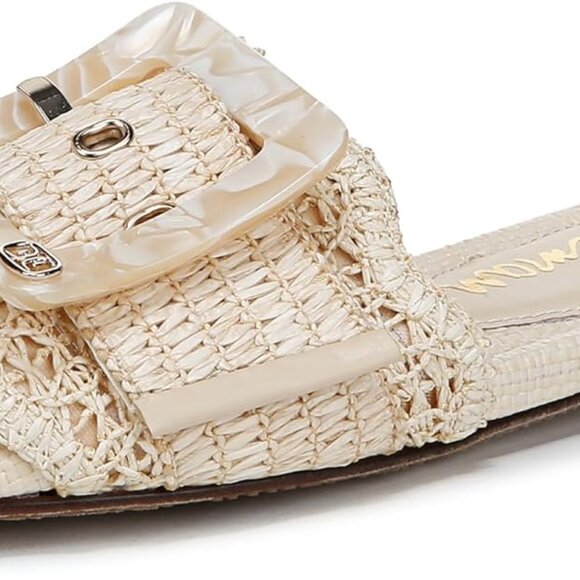 Women's Bambi Raffia Slide Sandals Size 8 Linen Slip-On Comfortable - Picture 1 of 7